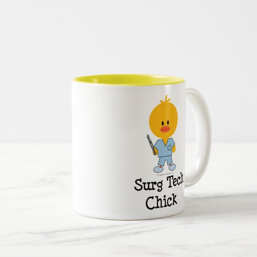 Surg Tech-Küken-Tasse Zweifarbige Tasse (VorderseiteRechts)