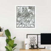 Surgeon and assistants visit a badly wounded man, poster (Heimbüro)