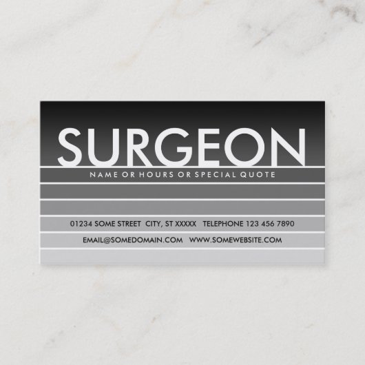 SURGEON VISITENKARTE (Vorderseite)
