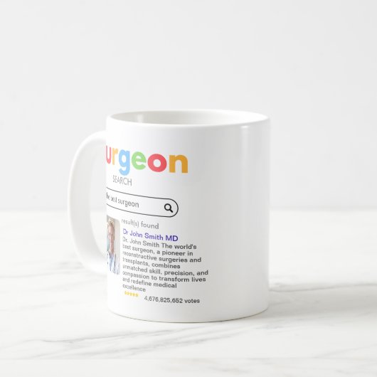 SURGEONS DOCTORS antistress Google search bar  Kaffeetasse (Vorderseite Links)