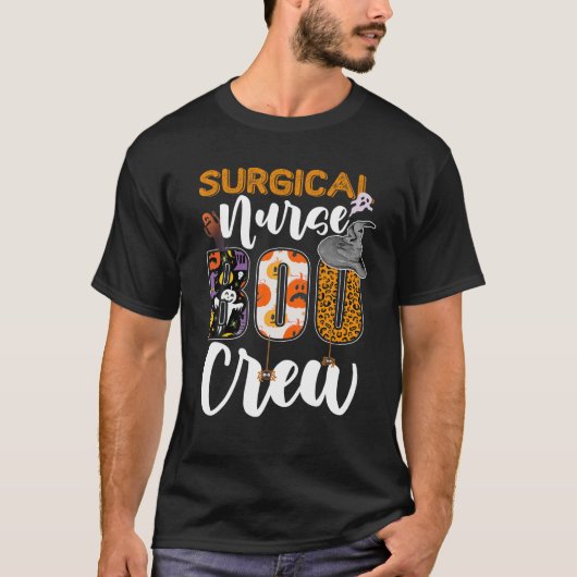Surgical Nurse Boo Crew Halloween Matching Med Sur T-Shirt (Vorderseite)