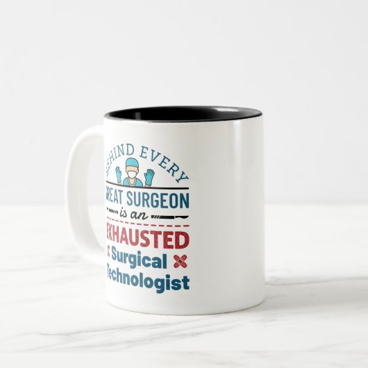 Surgical Tech Funny Sprichwort Zweifarbige Tasse (Vorderseite Links)