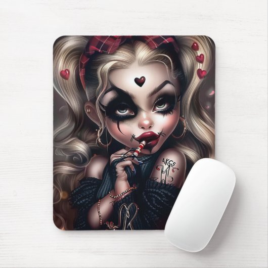 Surie Woman With Clown Makeup 11 Mousepad (Mit Mouse)