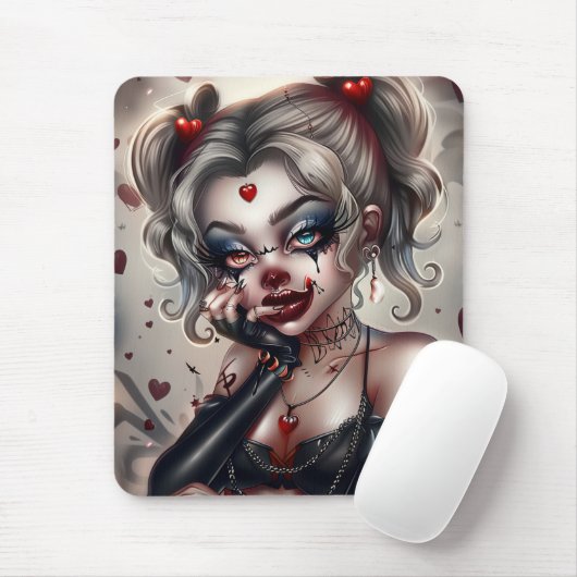 Surie Woman With Clown Makeup 9 Mousepad (Mit Mouse)