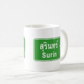 Surin Ahead ⚠ Thai Highway Traffic ⚠ Kaffeetasse (VorderseiteRechts)