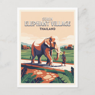 Surin Elephant Village Thailand Postkarte