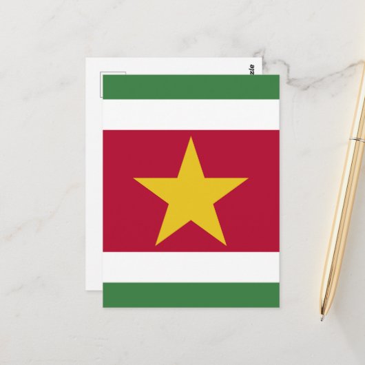 Surinam-Flagge Postkarte (Vorderseite/Rückseite Beispiel)