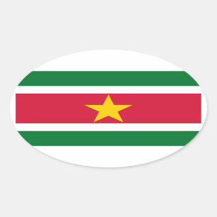 Surinam-Flaggen-Oval-Aufkleber Ovaler Aufkleber