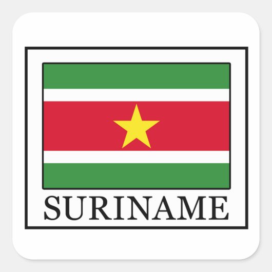 Suriname-Aufkleber Quadratischer Aufkleber (Vorderseite)