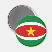 Suriname Fisheye Flag Magnet (Vorderseite/Rückseite)
