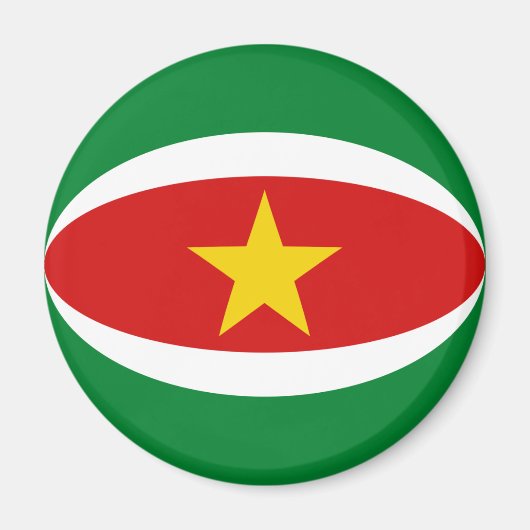 Suriname Fisheye Flag Magnet (Vorne)