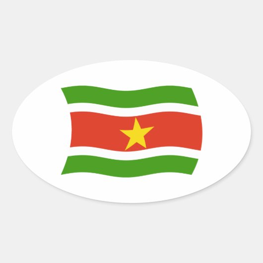 Suriname-Flag-Aufkleber Ovaler Aufkleber (Vorderseite)