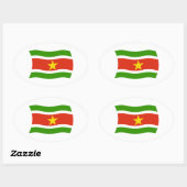 Suriname-Flag-Aufkleber Ovaler Aufkleber (Blatt)