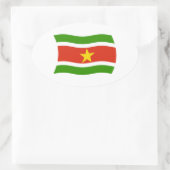 Suriname-Flag-Aufkleber Ovaler Aufkleber (Tasche)