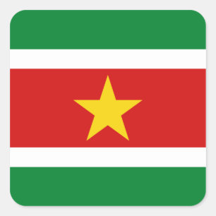 Suriname-Flag-Aufkleber Quadratischer Aufkleber