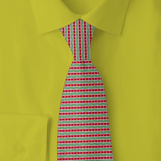 Suriname Flag Brick Pattern Krawatte