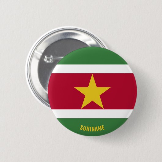 Suriname Flag Charming Patriotic Button (Vorne & Hinten)