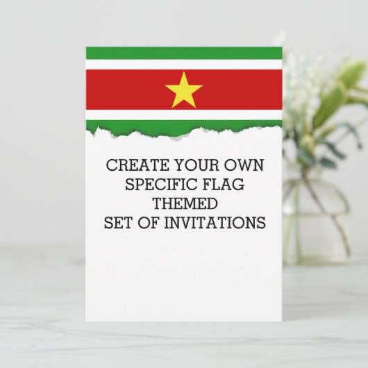 Suriname-Flag| Einladung (Stehend Vorderseite)