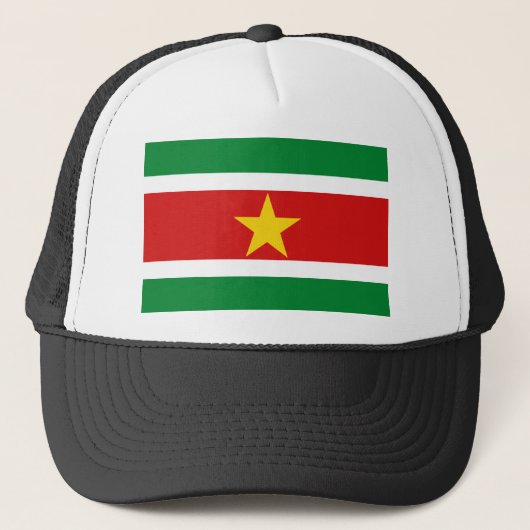 Suriname Flag Hat Truckerkappe (Vorderseite)