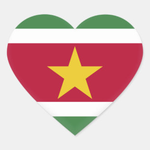Suriname-Flag Herz-Aufkleber