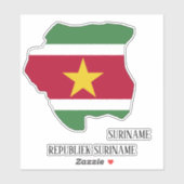 Suriname Flag Map Aufkleber (Blatt)