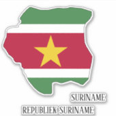 Suriname Flag Map Aufkleber (Vorderseite)