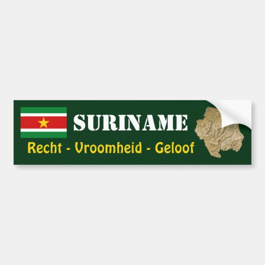 Suriname Flag + Map Autoaufkleber (Vorne)
