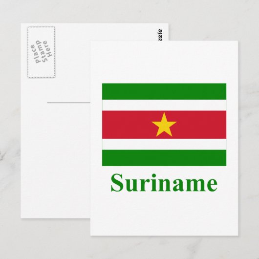 Suriname-Flag mit Name Postkarte (Vorne/Hinten)