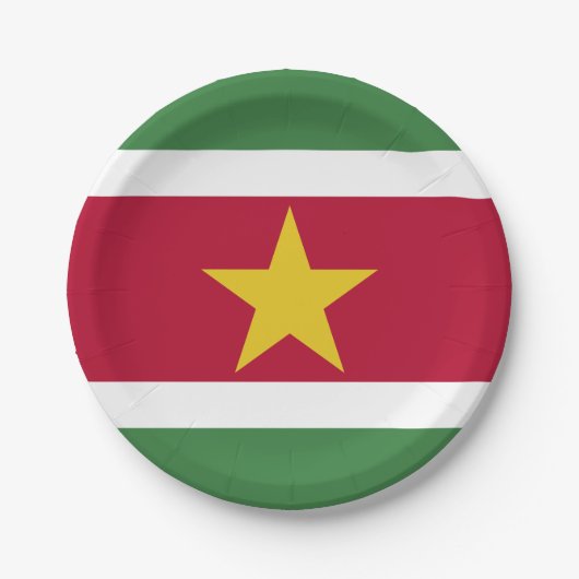 Suriname-Flag Pappteller (Vorderseite)
