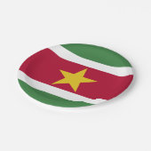 Suriname-Flag Pappteller (Schrägansicht)
