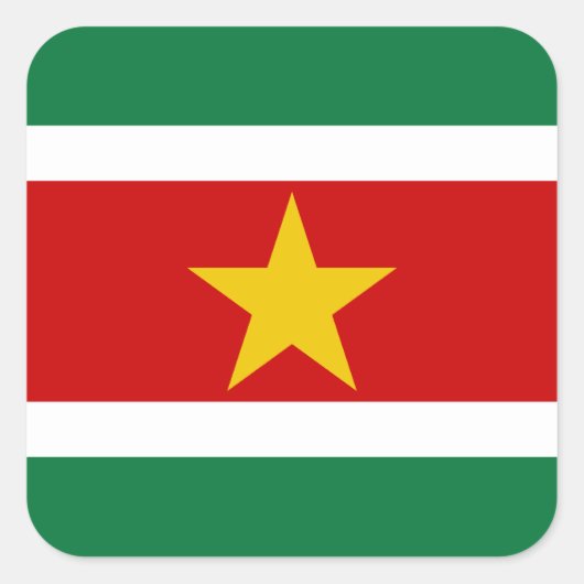 Suriname-Flag Quadratischer Aufkleber (Vorderseite)