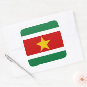 Suriname-Flag Quadratischer Aufkleber (Umschlag)