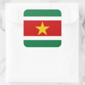 Suriname-Flag Quadratischer Aufkleber (Tasche)