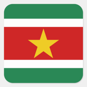 Suriname-Flag Quadratischer Aufkleber