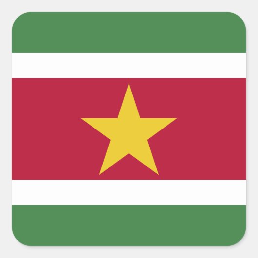 Suriname-Flag Quadratischer Aufkleber (Vorderseite)