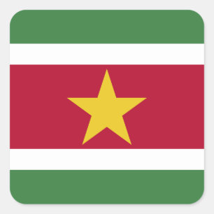 Suriname-Flag Quadratischer Aufkleber