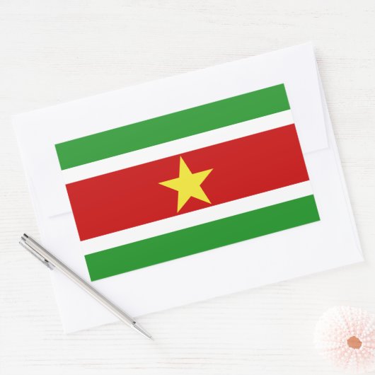 Suriname-Flag | Rechteckiger Aufkleber (Umschlag)