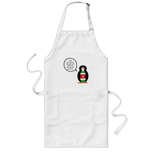 Suriname Flag Reden von Frau Penguin Lange Schürze (Vorne)