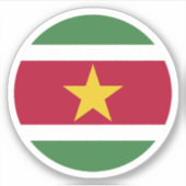 Suriname Flag Round-Aufkleber Aufkleber (Vorderseite)