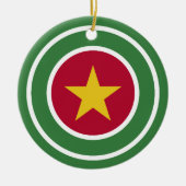 Suriname Flag Roundel, rund surinamische Flagge Keramik Ornament (Vorne)