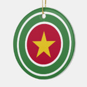 Suriname Flag Roundel, rund surinamische Flagge Keramik Ornament (Links)
