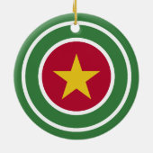 Suriname Flag Roundel, rund surinamische Flagge Keramik Ornament (Hinten)