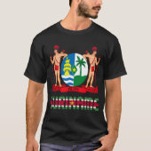 Suriname Flag und Coat of Arms Patriotic T-Shirt (Vorderseite)