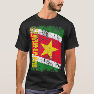 SURINAME-Flag Vintages gestörtes SURINAM T-Shirt