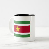 Suriname-Flag Zweifarbige Tasse (Vorderseite Links)