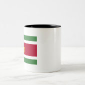 Suriname-Flag Zweifarbige Tasse (Mittel)