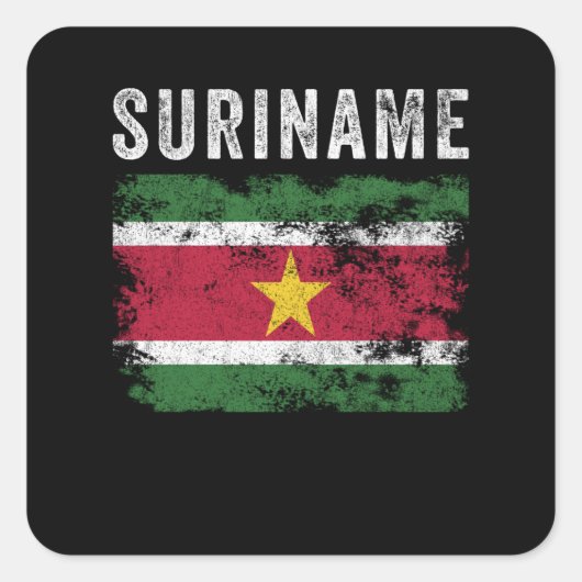 Suriname-Flagge beängstigend Surinamese-Flagge Quadratischer Aufkleber (Vorderseite)