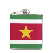 Suriname-Flagge Flachmann (Vorderseite)