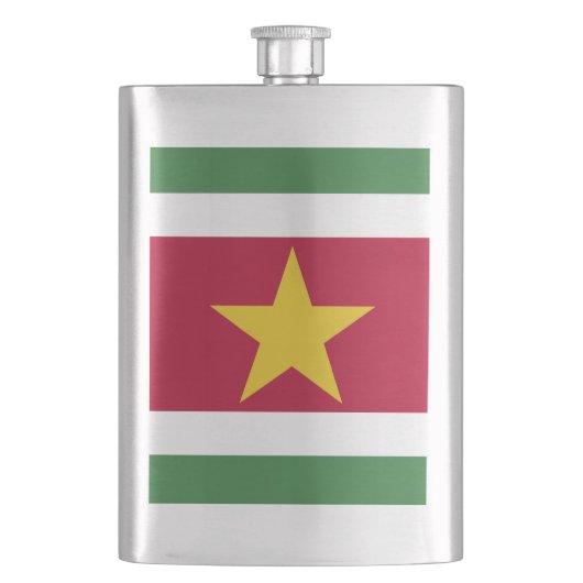 Suriname-Flagge Flachmann (Vorderseite)