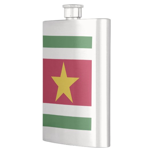 Suriname-Flagge Flachmann (Links)